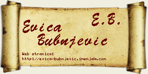 Evica Bubnjević vizit kartica